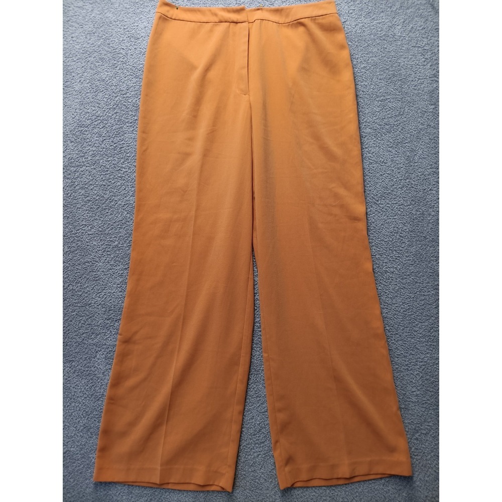 Metrostyle Women's Vintage Wide Leg Dress Pants‎ Orange Size 14T Tall Y2K Retro